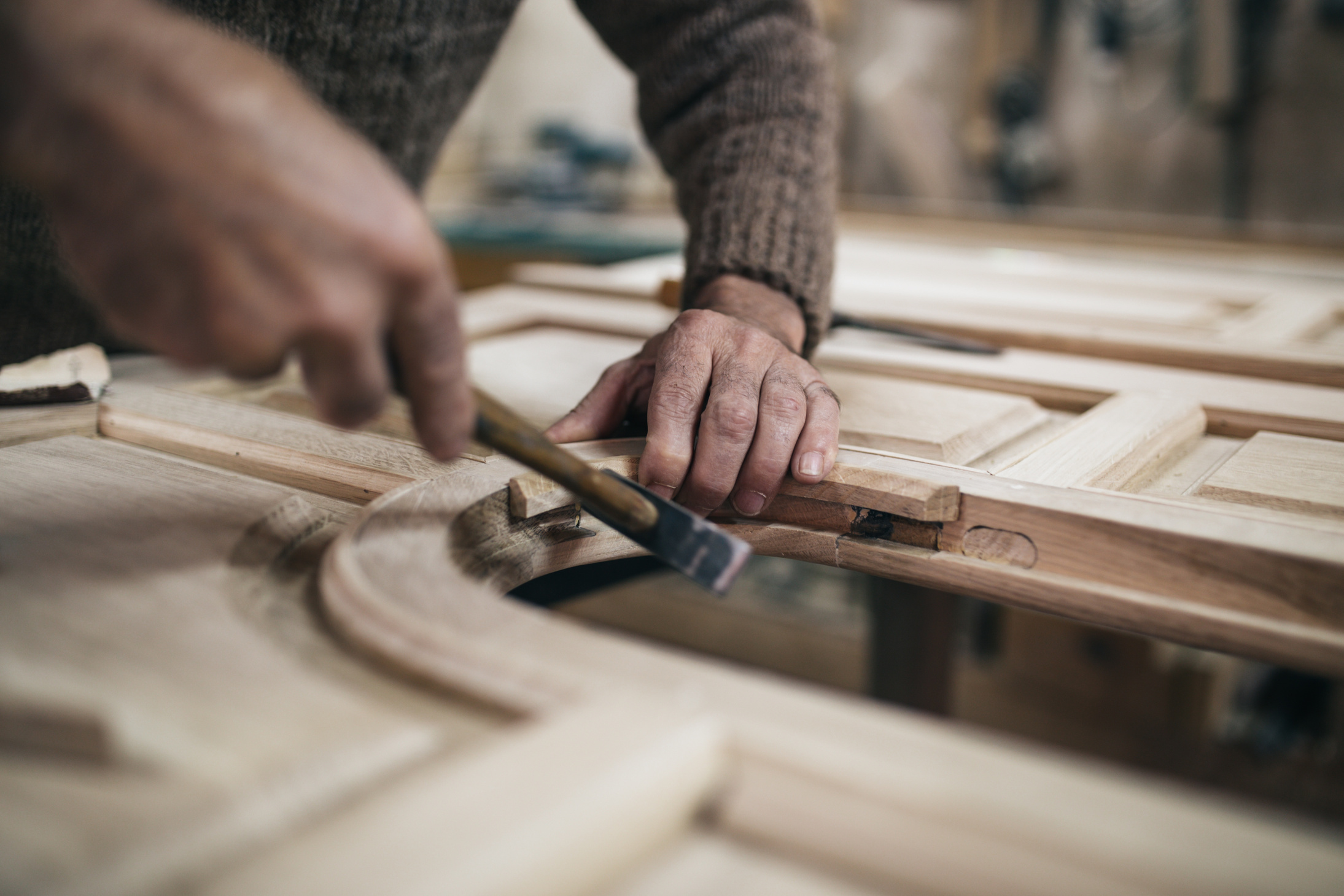 Old woodworker craftsmanship